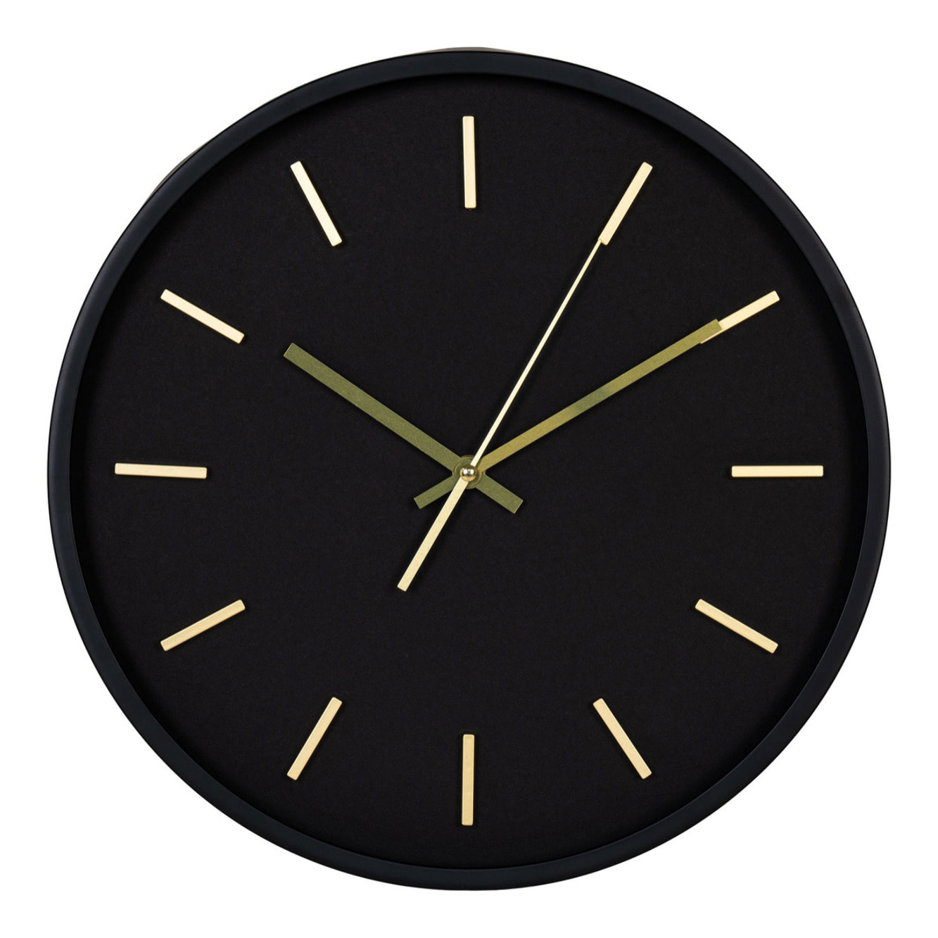 Orologio da parete Kensington nero e oro silenzioso ø35 cm