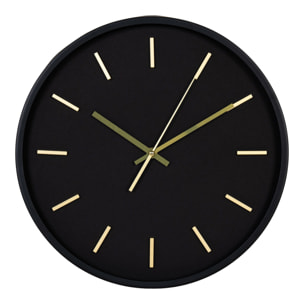 Orologio da parete Kensington nero e oro silenzioso ø35 cm