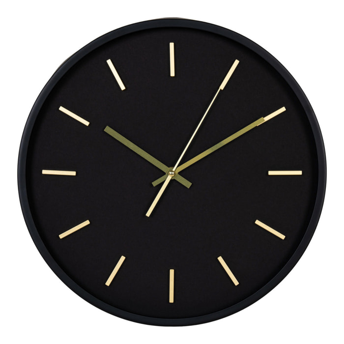 Orologio da parete Kensington nero e oro silenzioso ø35 cm