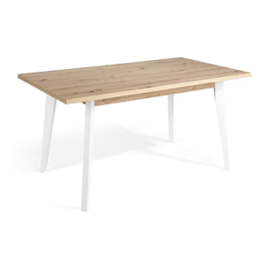 Mesa de comedor fija HANOVER - roble, blanco - 160x90x75cm