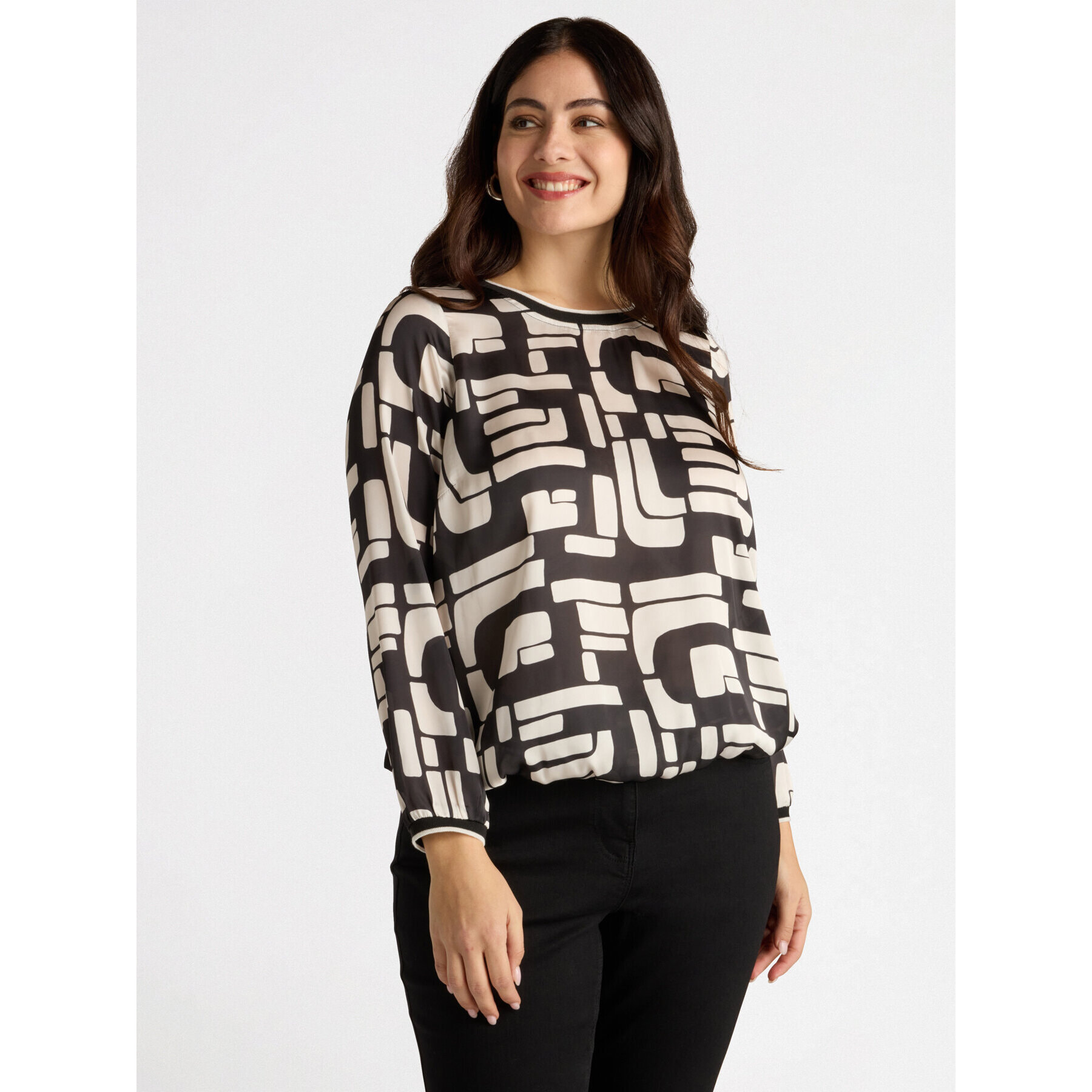 Fiorella Rubino - Camiseta con estampado geométrico - Negro