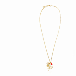 Collar de Coral acabado en oro amarillo de 18K