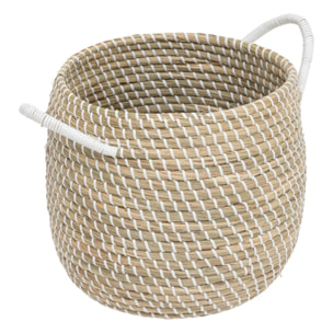 Lot de 2 paniers "Soleya" D30/39cm beige