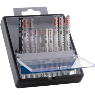 Coffret Pro 10 lames de scie sauteuse pour bois dur et stratifié 83 mm - BOSCH - 2607011941