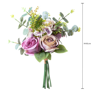 Bouquet Rose/Ortenzia 40 Cm - Pezzi 4 - 16X40X16cm - Colore: Rosa - Bianchi Dino - Fiori Artificiali