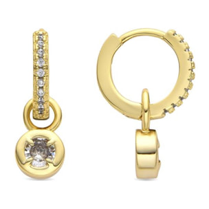 Pendientes acabado oro amarillo de 18k y Circonita Brillante
