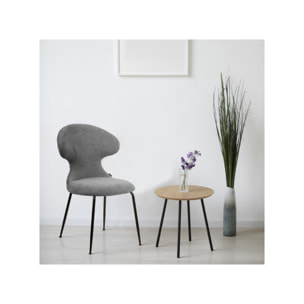 Chaise en tissu doux avec piètement en métal noir - SILVIO