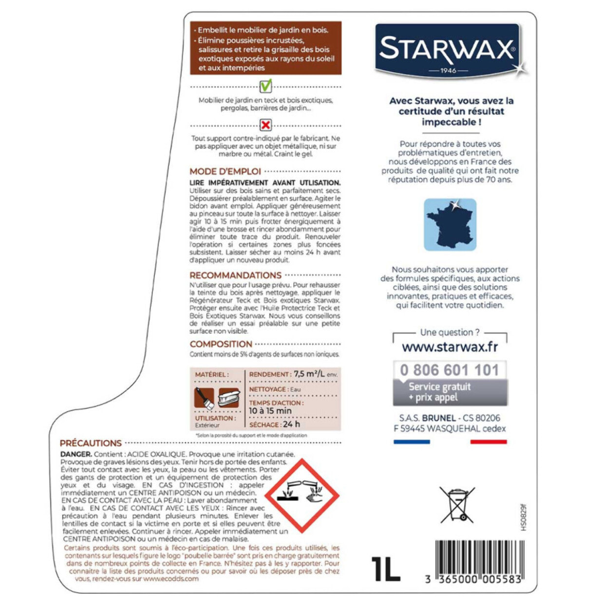 Pack de 2 - Starwax - Nettoyant Degrisant Teck Et Bois Exotiques 1L