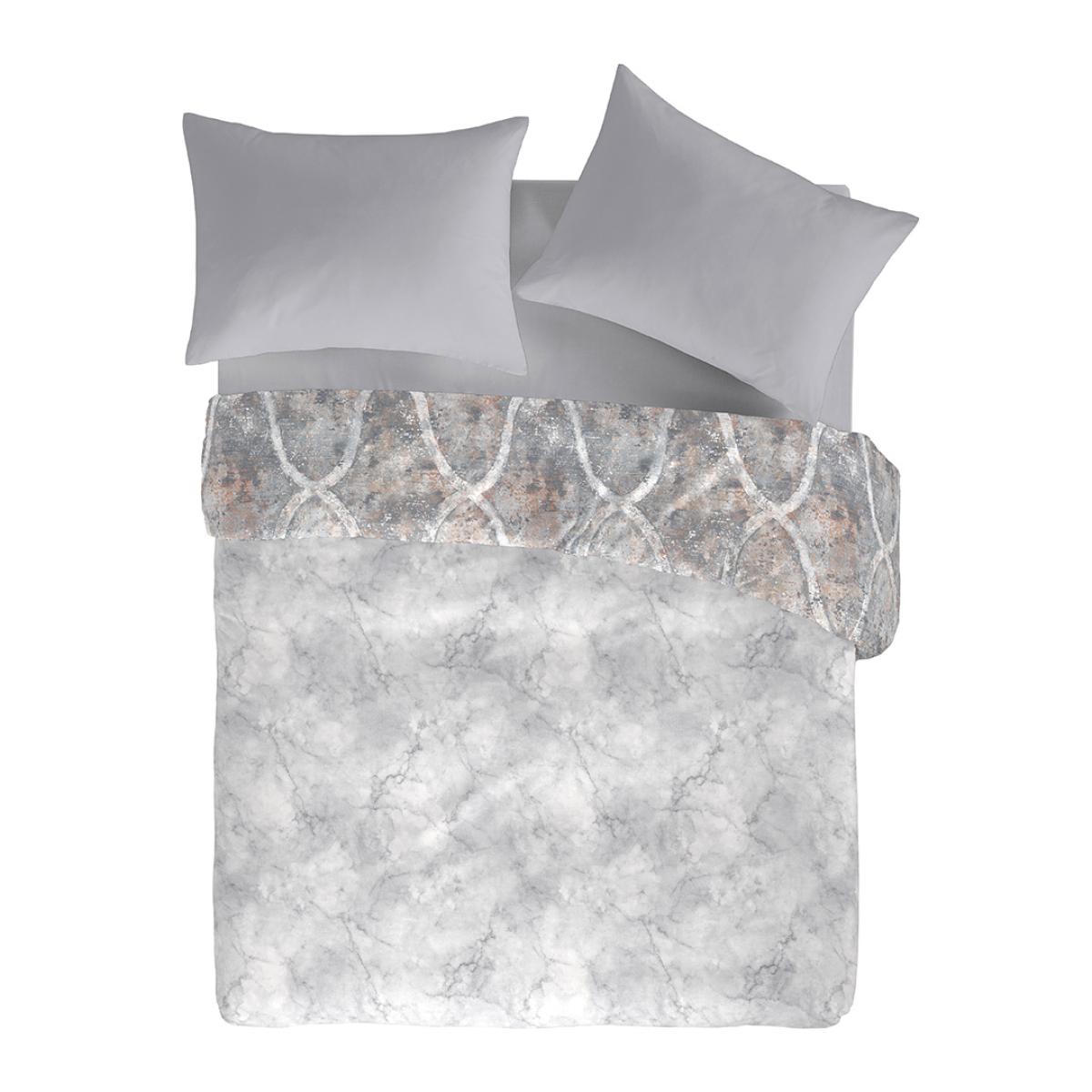 Housse de couette LANSA en coton percale - gris - vendue seule