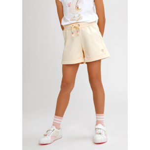 Shorts de Niña Cintura Elástica en Beige
