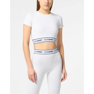 PLEIN SPORT Fleece Cropped T-Shirt