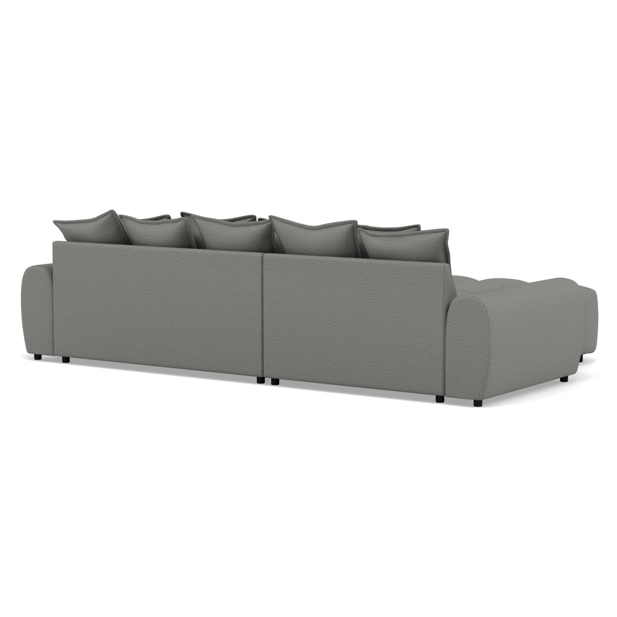 Adelaide - canapé d'angle réversible 4 places avec pouf d'appoint en tissu texturé - Gris