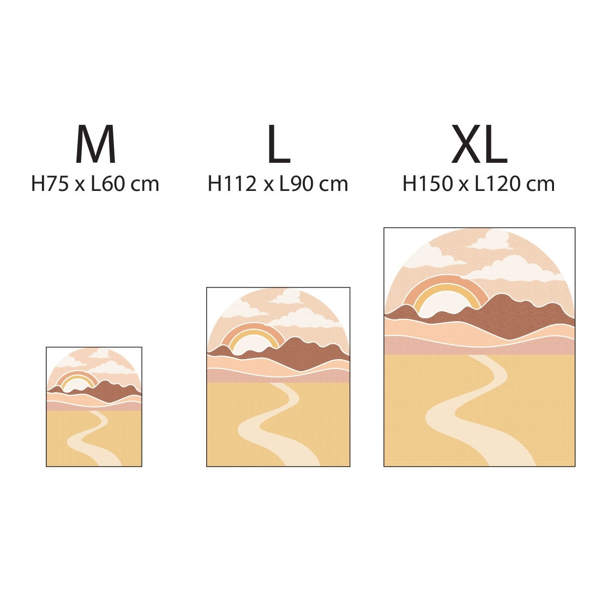 Papier peint intissé pré-encollé fresques géantes - SOLEIL LEVANT CALIFORNIEN AVEC DÉSERT ET NUAGES SOUS ARCHE