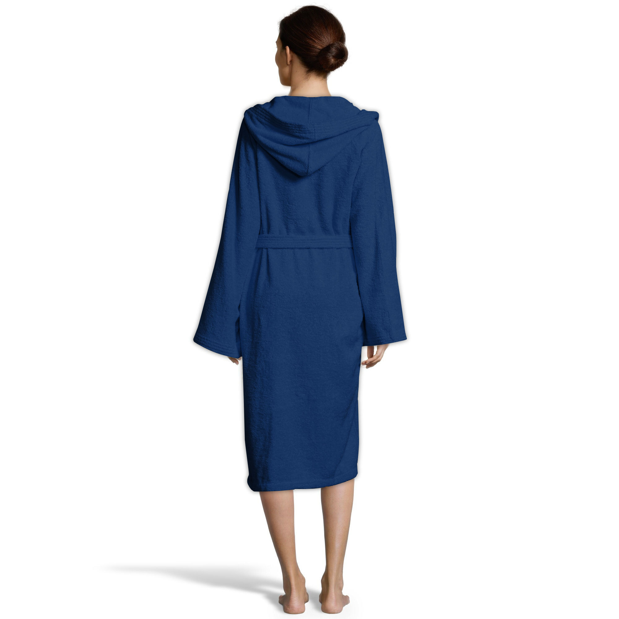 Bassetti Morbido Accappatoio 360 gr con Cappuccio 100% Cotone Uomo Donna Spugna Taglie Forti - ITALY Designed - Collezione VIVIAN - INDIGO DC