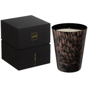 J-Line bougie parfumée Noa - Sandalwood - verre - noir/or - large - 95H