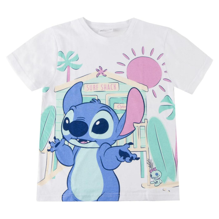 Camiseta Corta Stitch - Color Blanco