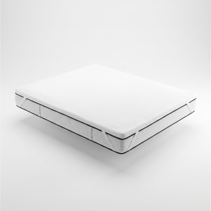 Topper Materasso in Memory Foam con Fibra d’Argento, Alto 5 cm, Traspirante e Antistatico con Elastici, Certificato OEKO-TEX, Made in Italy