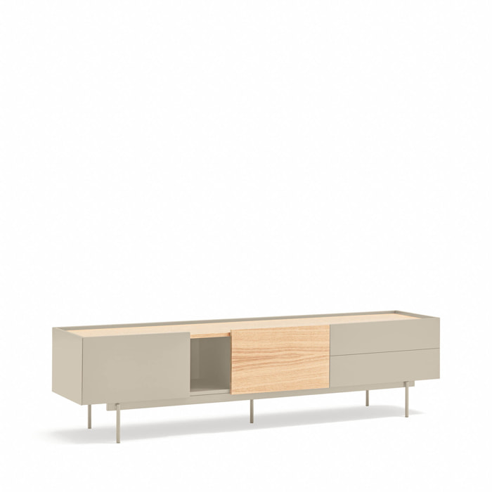 Mueble de televisión Otto 2 puertas y 2 cajones arena y roble