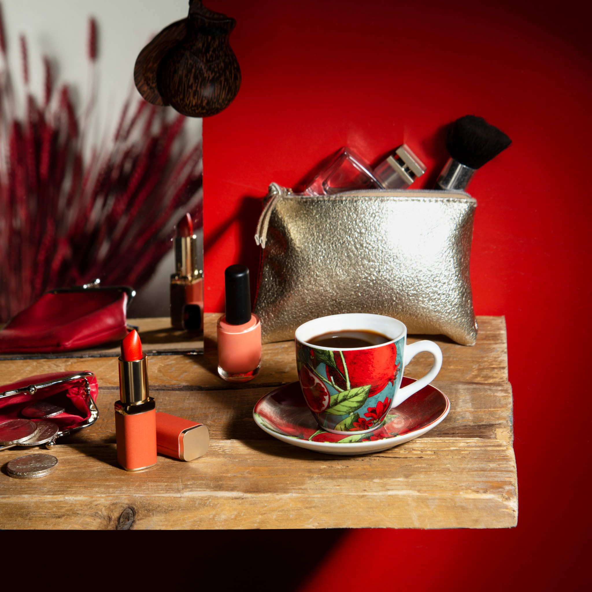 Set 6 Tazzine Caffè con Piattini Excelsa – Granada, Porcellana Multicolore