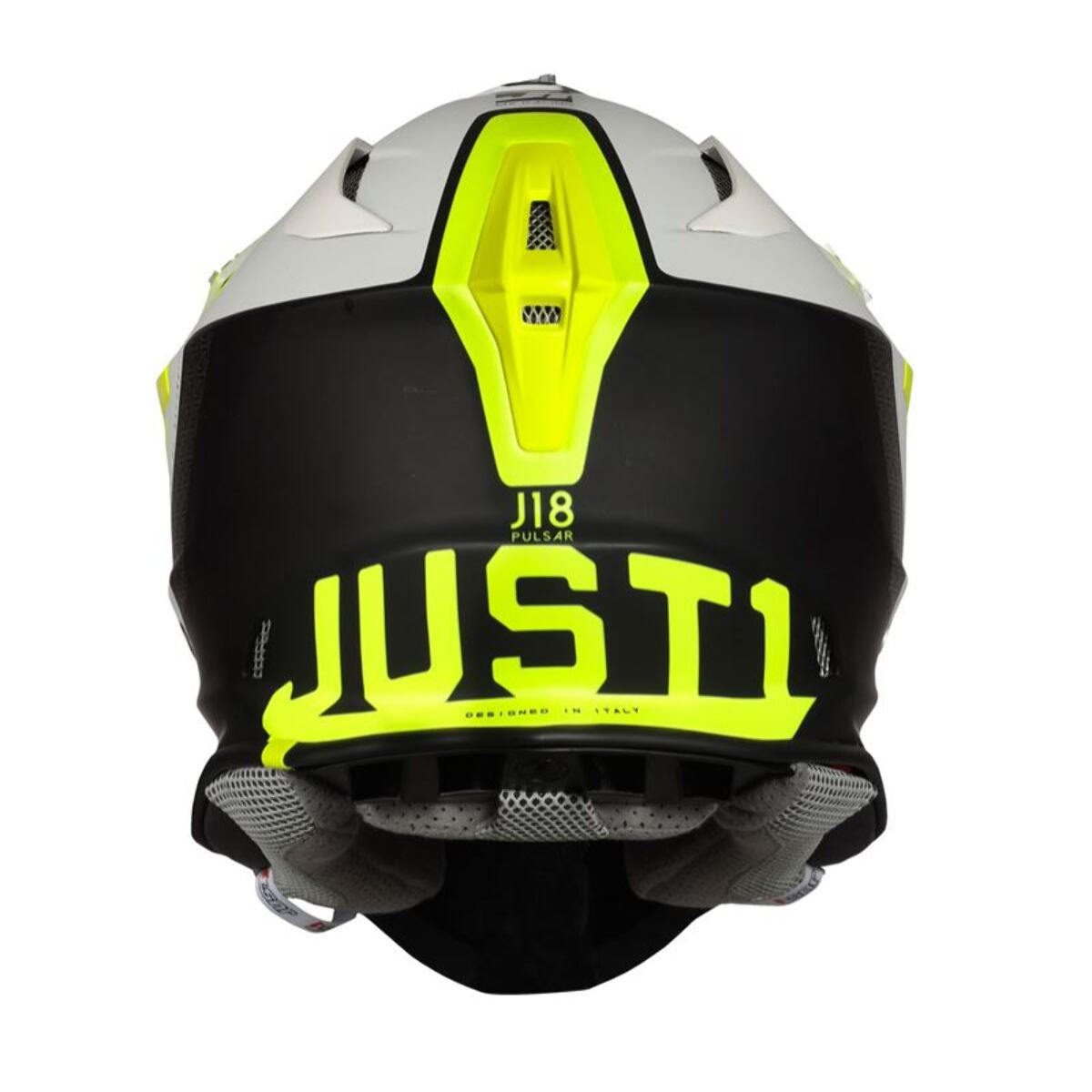 CASCO OFFROAD  J18 PULSAR FLUO YELLOW-WHITE-BLACK - Matt JUST1