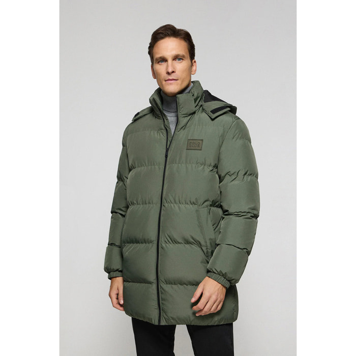 Giaccone Staten verde kaki con cappuccio staccabile e particolari Polo Club