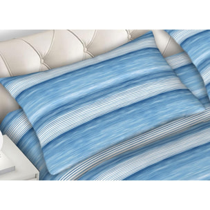 Completo Lenzuola 100% Cotone Strike Azzurro