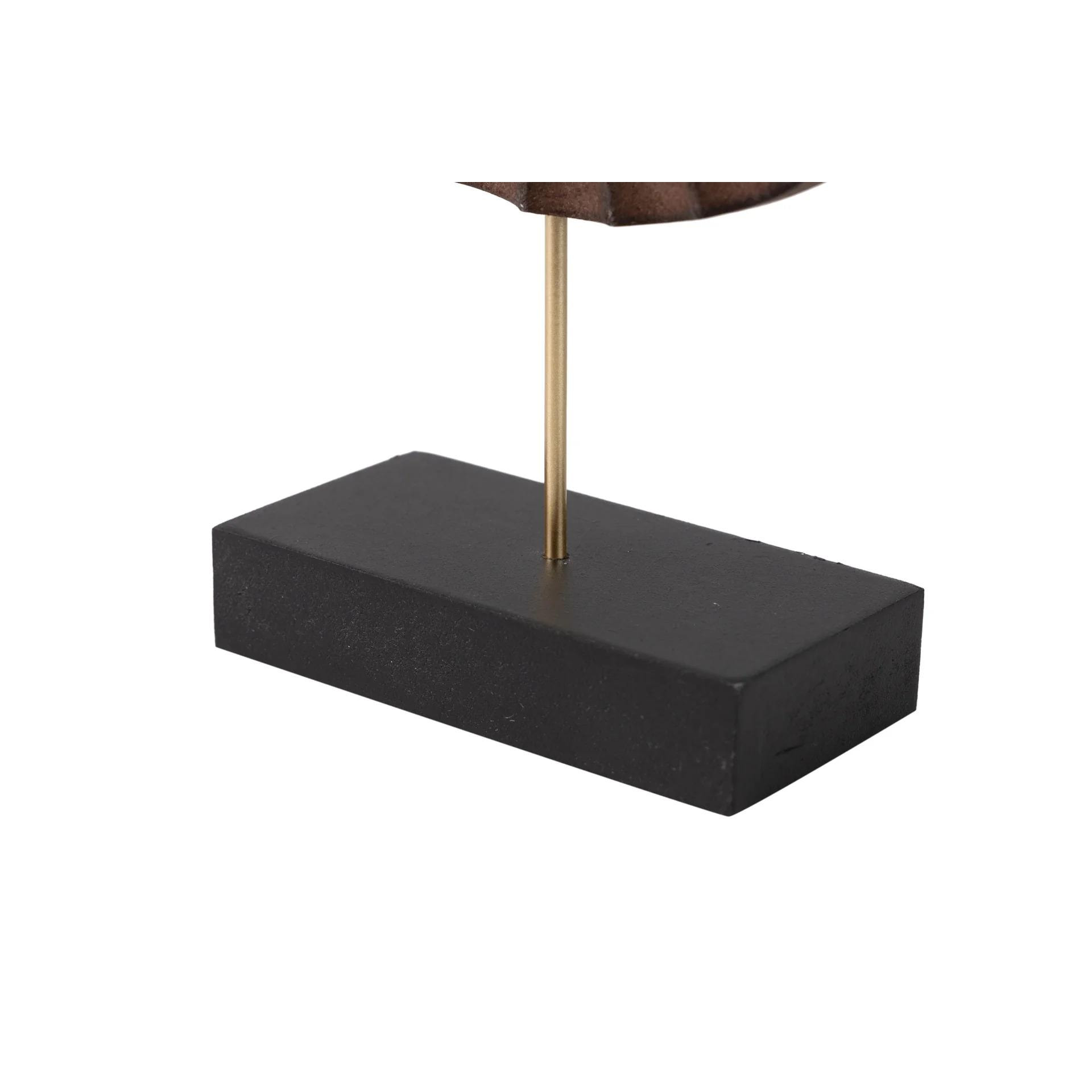 Figura Decoracion Madera Marron Negro 21x6x31 Cm