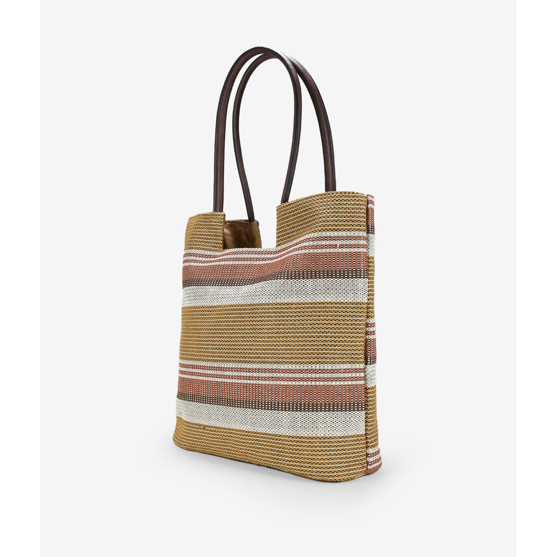 Bolso de playa con rayas multicolor en rafia