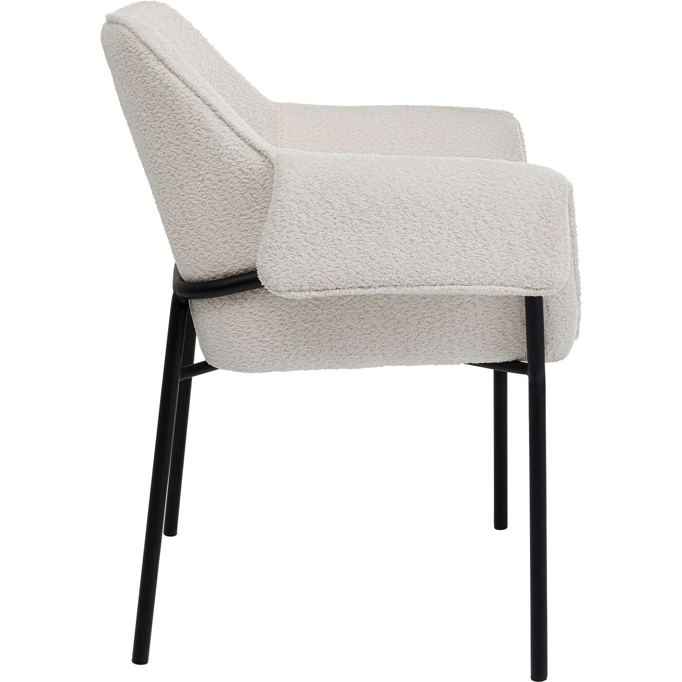 Chaise avec accoudoirs Bess Boucle crème Kare Design