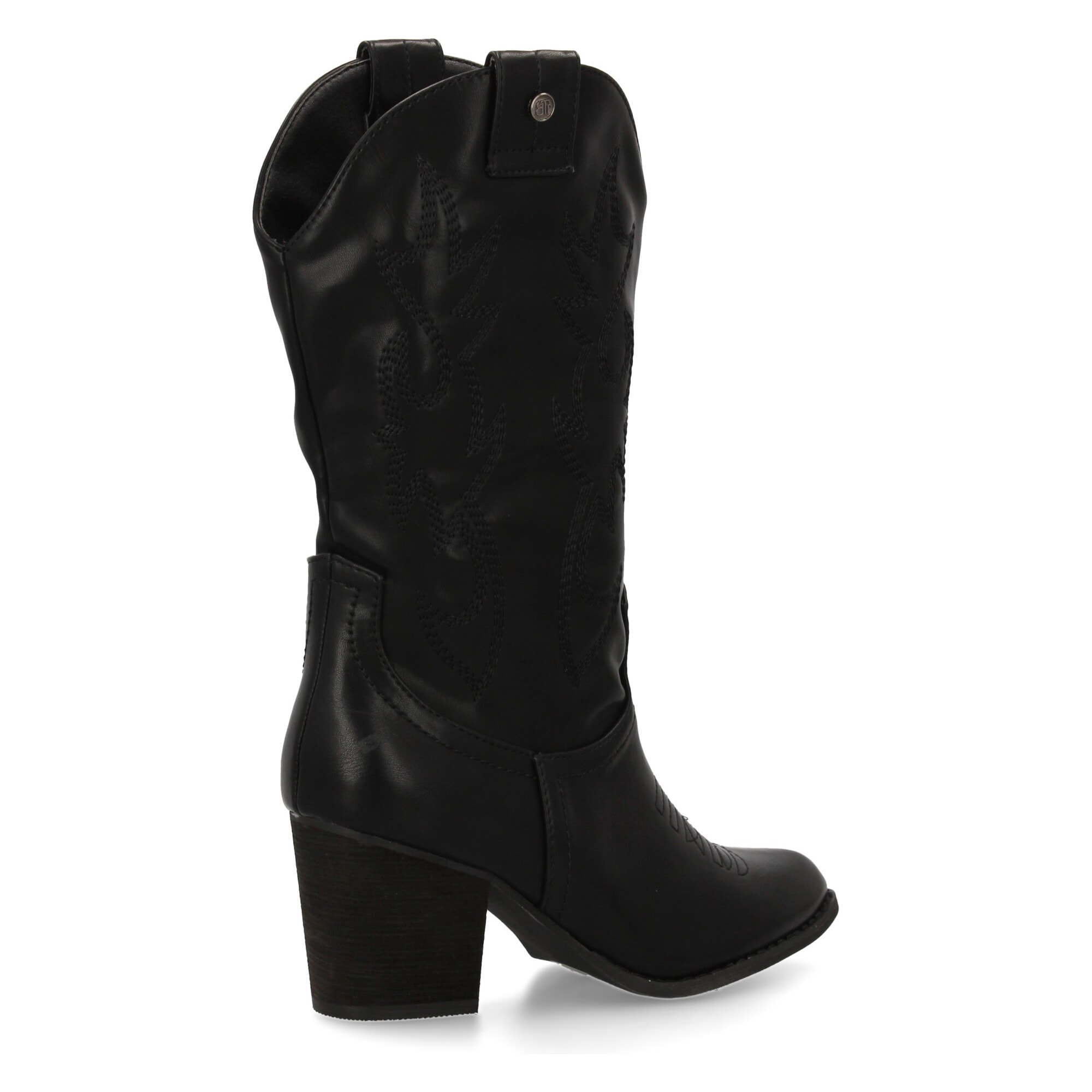 Bota estilo cowboy con caña bordada