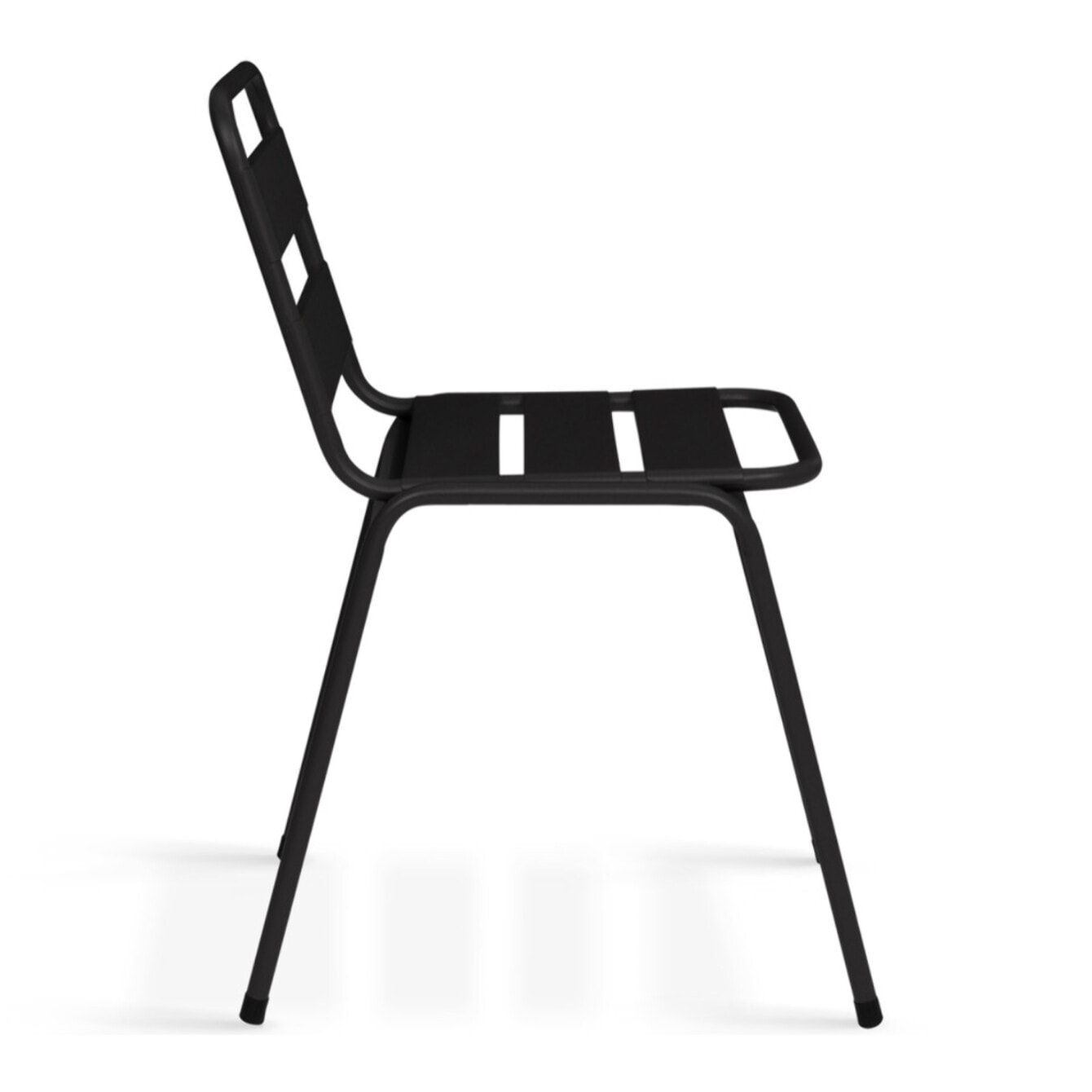 Chaises de jardin empilables en acier noires - lot de 6