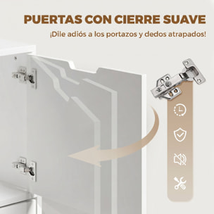 Cajonera Escritorio con 5 Cajones, Cajonera de Oficina con Ruedas y Armario con Cierre Suave, Soporte para Impresora, Mueble Archivador para Oficina en Casa, Blanco