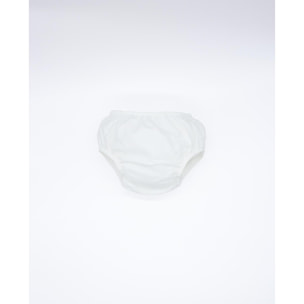 Cubrepañal de tul bordado. Elastico en la cintura y en las piernas.