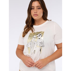 Fiorella Rubino - T-shirt in jersey con stampa - Bianco