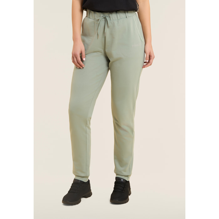 Pantaloni Sportivi in Jersey Pesante con Coulisse e Polsini