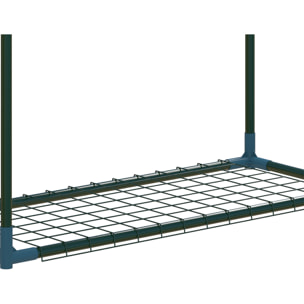 Lot de 2 étagères à fleurs 4 niveaux grillagés 70 x 27 x 110 cm acier vert