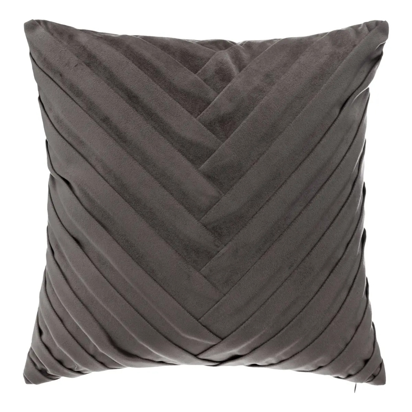 Coussin "Tressé" en velours gris foncé 40x40 cm