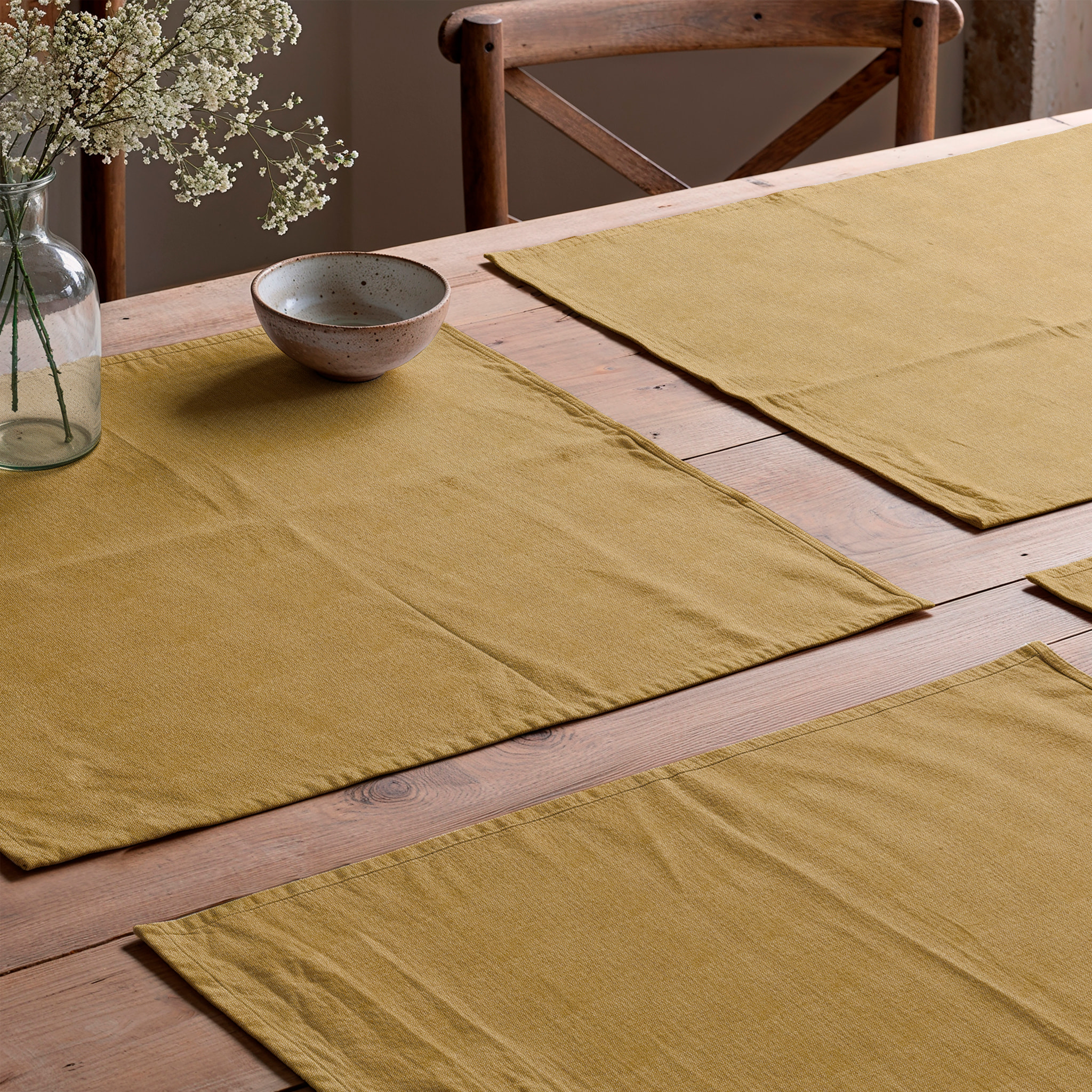 Pack de dos manteles individuales INDRA OCHRE