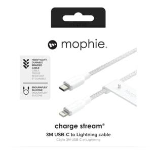 Câble de charge MOPHIE 3M USB-C vers lighting blanc