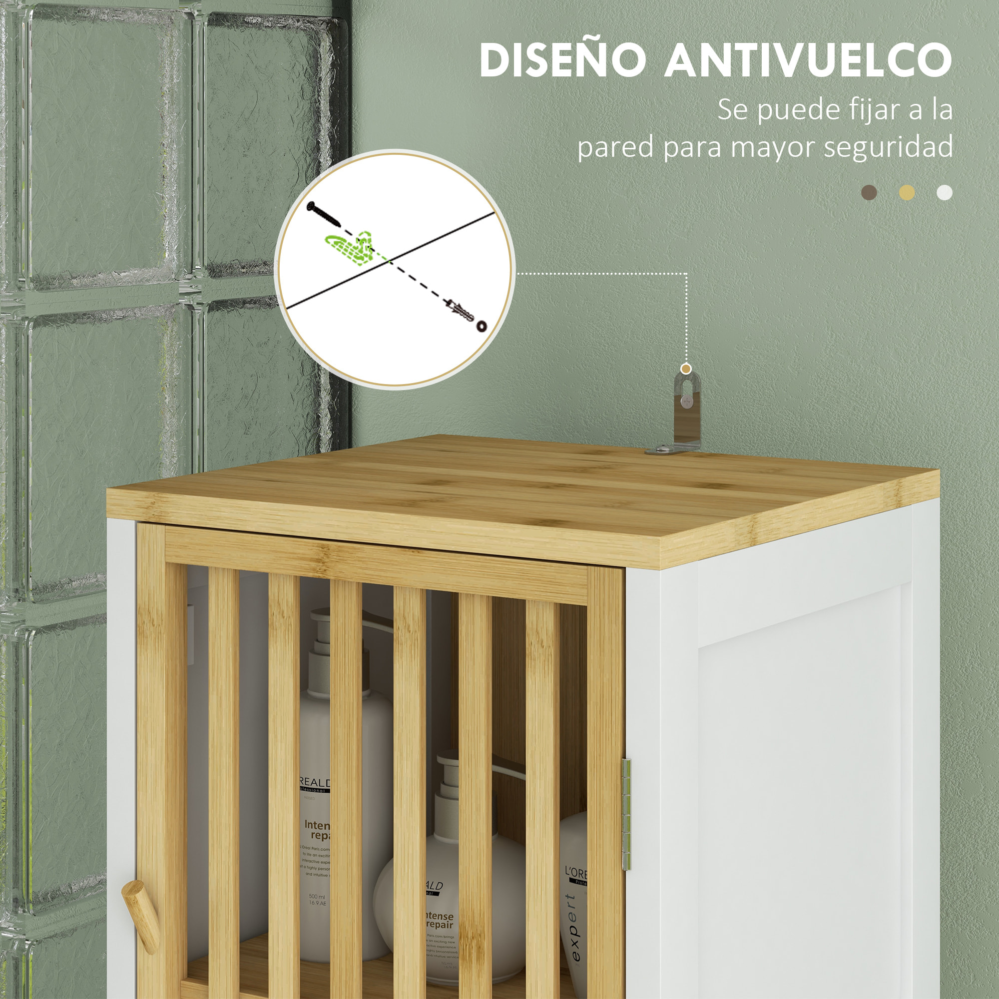 Armario Alto de Baño Columna de Baño Mueble Auxiliar de Baño con 2 Compartimentos Abiertos 2 Puertas de Rejilla y Estantes Ajustables 32x30x172 cm Blanco