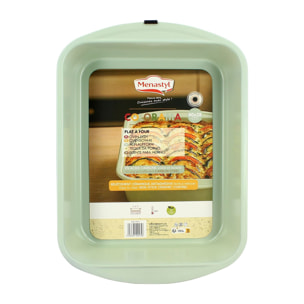 Plat à four rectangulaire en acier carbone celadon 40x28cm COLORAMA