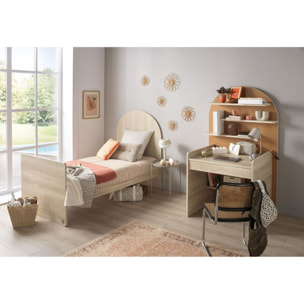 Pack chambre bébé évolutif – lit bébé 120x60 transformable en 90x190 + commode à langer évolutive en bureau