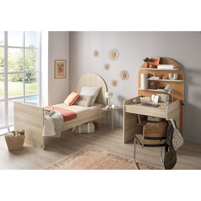 Pack chambre bébé évolutif – lit bébé 120x60 transformable en 90x190 + commode à langer évolutive en bureau