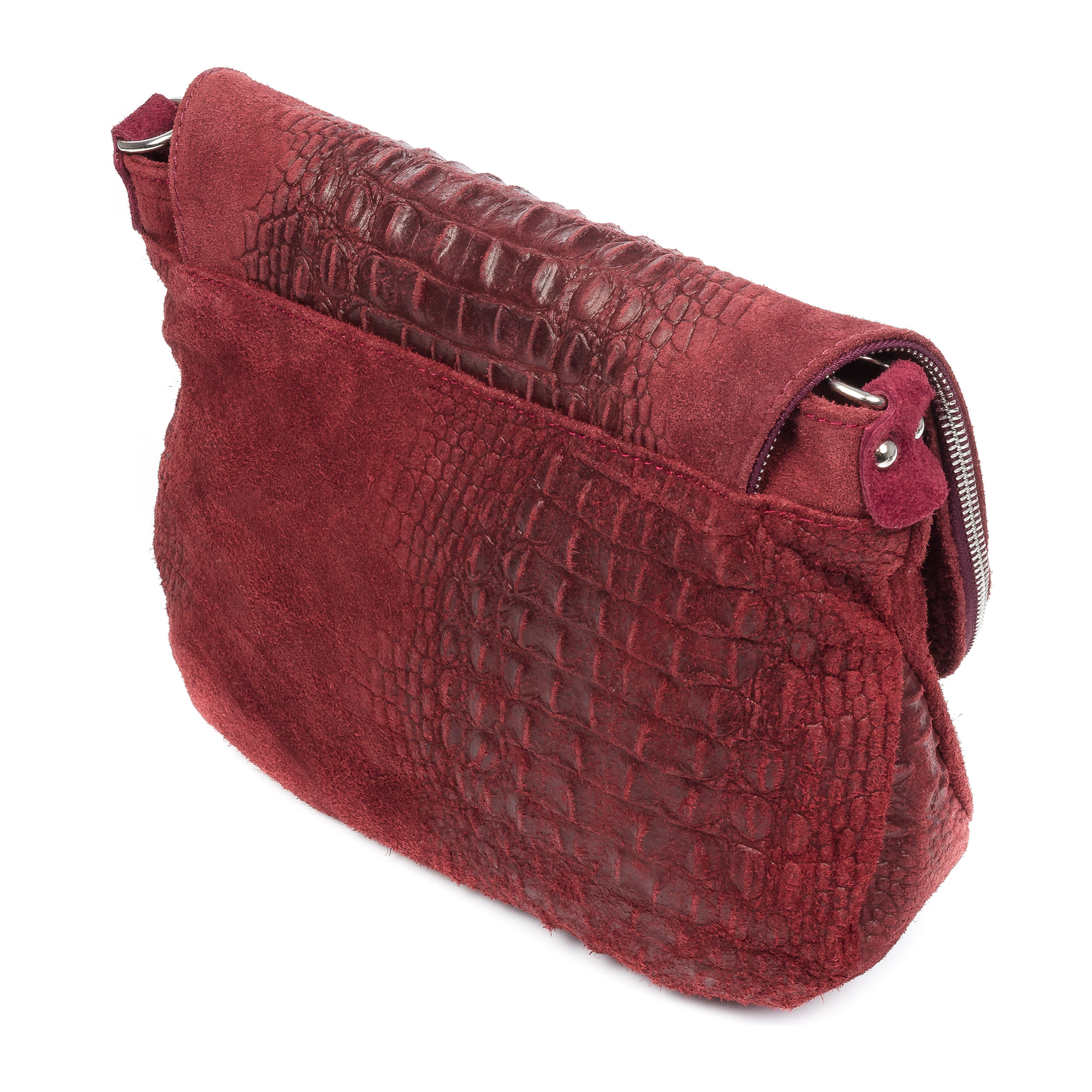 Amanda Borsa a tracolla Donna.Pelle autentica Camoscio Incisione Coccodrillo