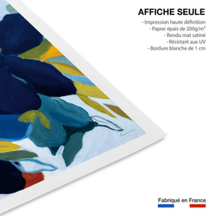 Poster fleurs bleues Affiche seule