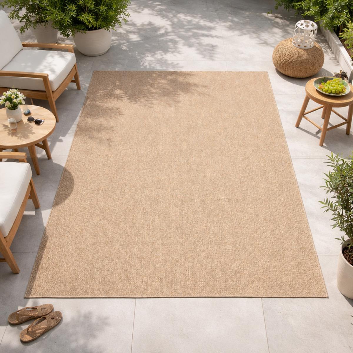 Tapis extérieur intérieur NOLIM 3  aspect jute motif uni