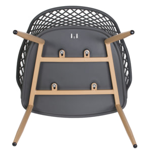 Fauteuil Malaga Gris - Lot De 2