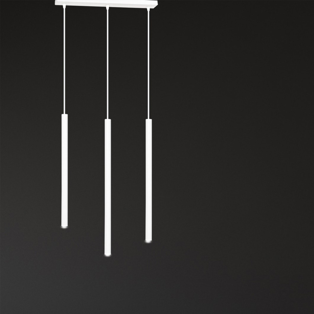 Lampada a sospensione Selter in acciaio bianco opaco