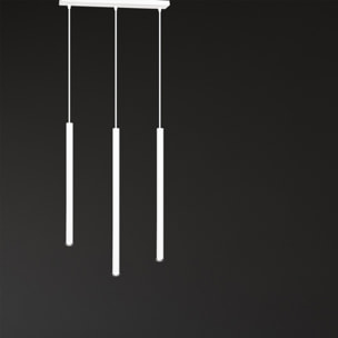 Lampada a sospensione Selter in acciaio bianco opaco