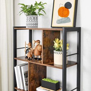 Libreria loft industriale in metallo e legno rustico